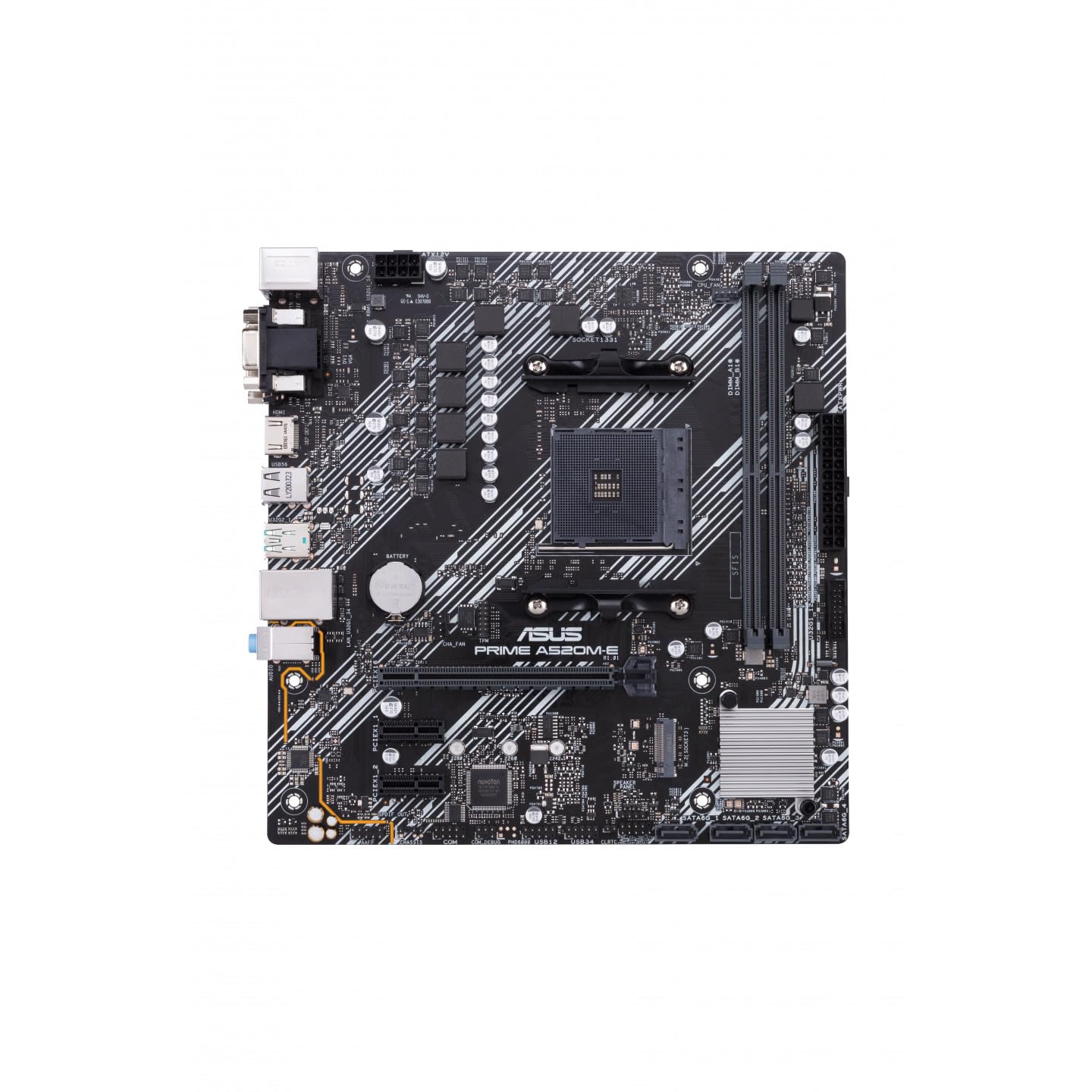 ASUS PRIME A520M-E/CSM motherboard AMD Ryzen A520 AM4, Micro ATX, DDR4 Dual Channel, support M.2, 4 SATA 6Gb/s, Ethernet Realtek 1GB, HDMI, DVI, D-Sub, PCIe 3.0, USB 3.2, Windows 10, Black