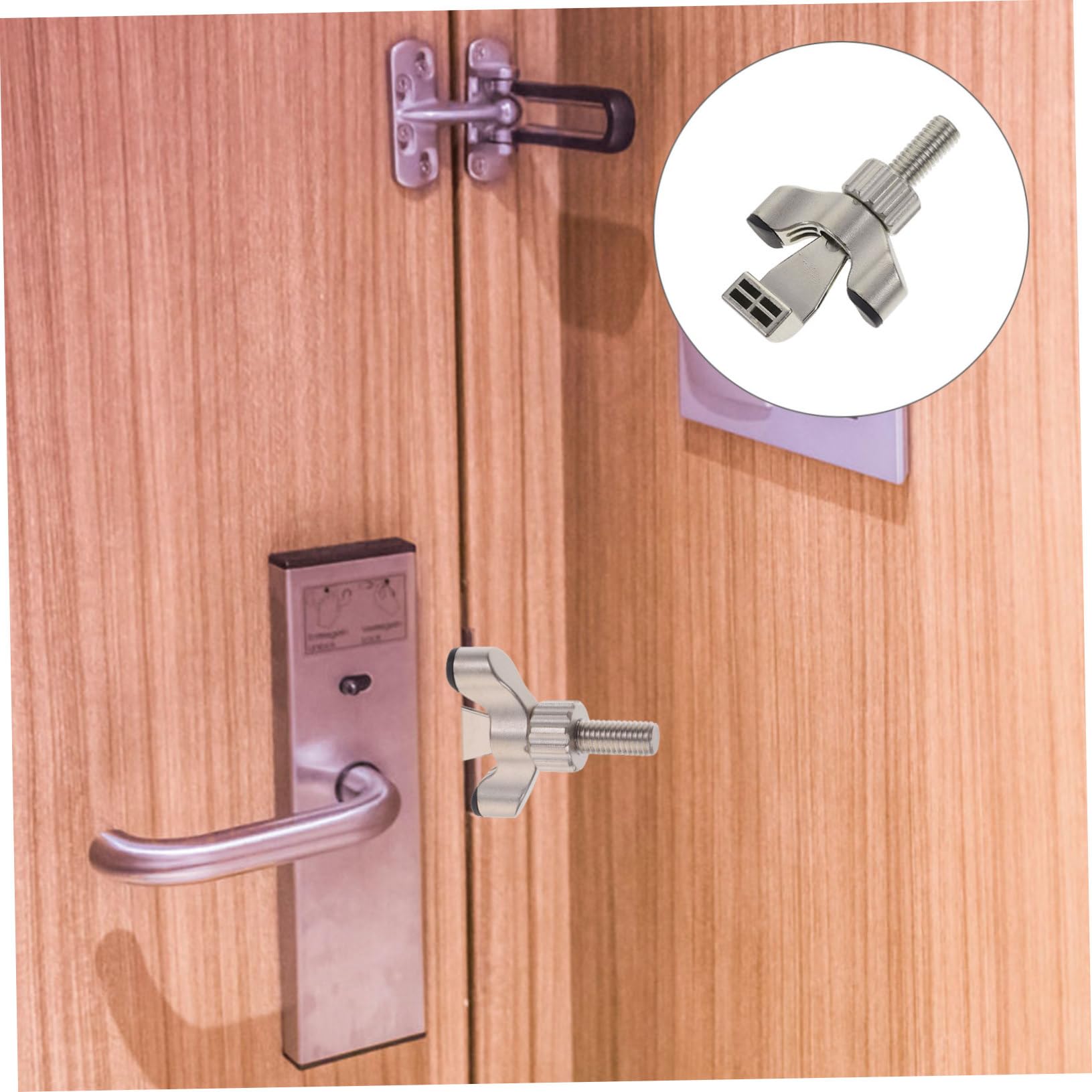 Verrou de Sécurité Portable pour Porte D’hôtel, Alliage de Zinc Argenté