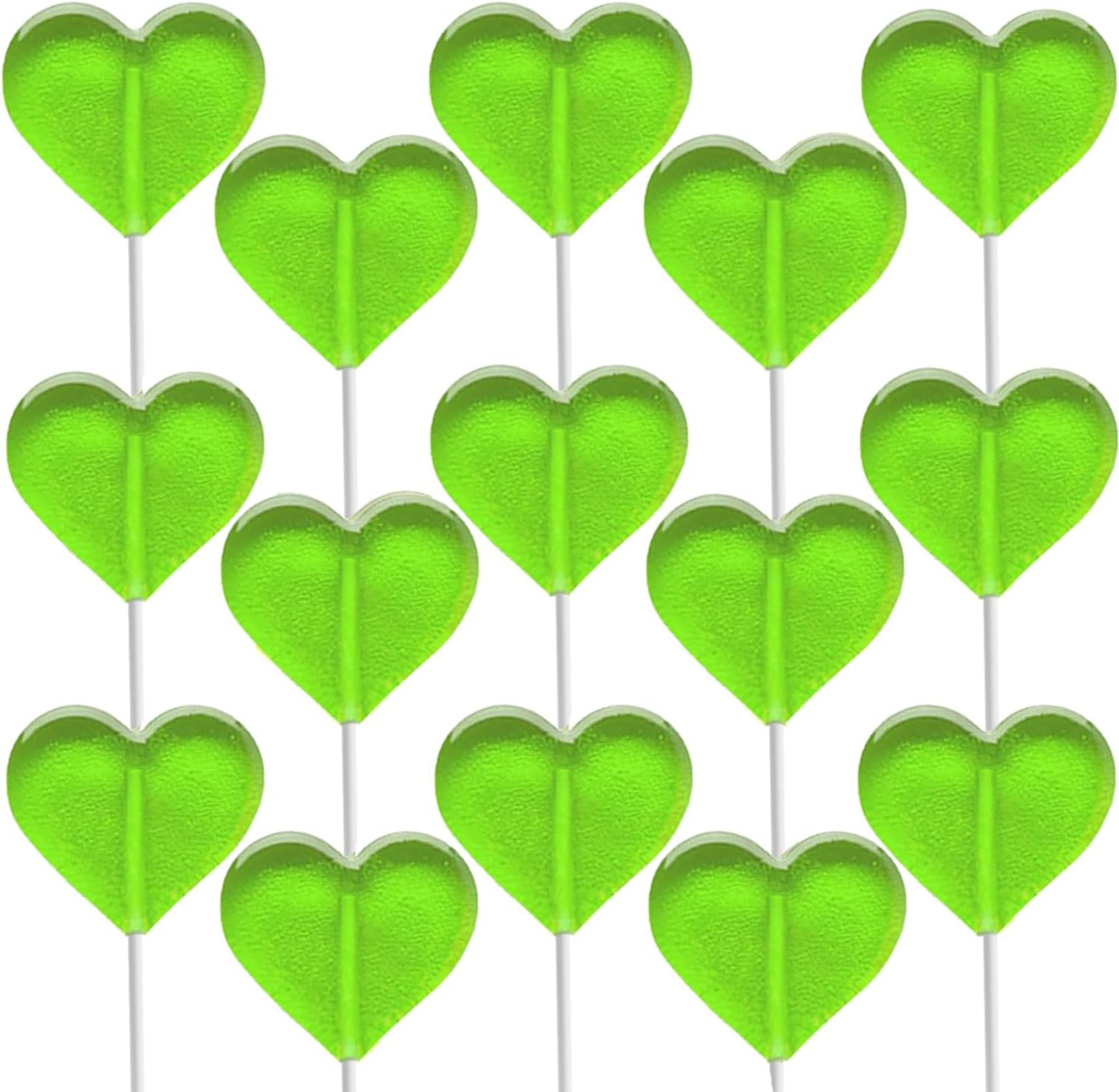 Fruidles Lollipops Mini Heart Shaped Flavored Delicious Lollipop, Individually Wrapped, 5g Lollipop (60 Lollipops, Green Apple)