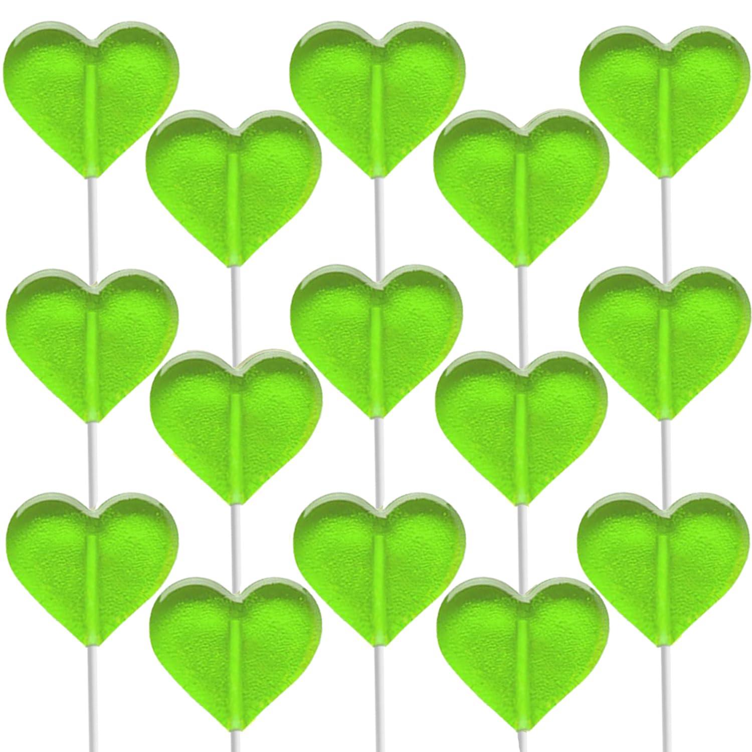Fruidles Lollipops Mini Heart Shaped Flavored Delicious Lollipop, Individually Wrapped, 5g Lollipop (30 Lollipops, Green Apple)