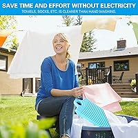 Vista 5 de MAOYE - Mini tabla de lavar de plástico para niños, camisas, ropa, color morado lima