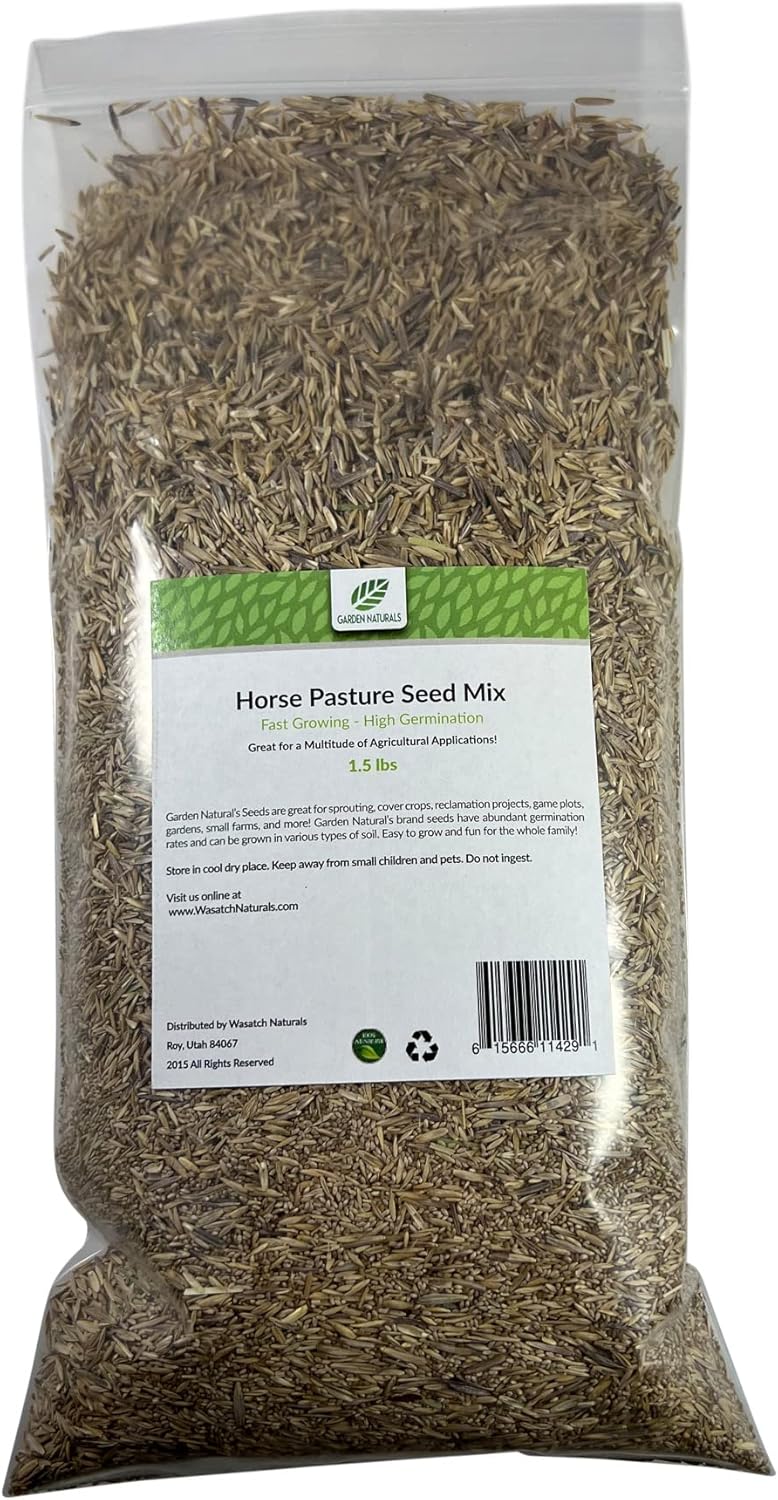 Horse Pasture Grass Mix Seeds 1.5 Pounds Garden Naturals