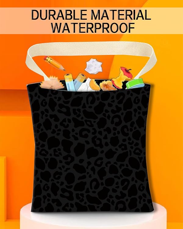 ANKVRP Car Garbage Can, Car Trash Bag, Car Garbage Bag, Hanging Car Trash Can for Car Accessories, Vehicle, Travelling, Camping, Cute Car Back Seat Organizer, Luxury Black Leopard by ANKVRP - Image 2