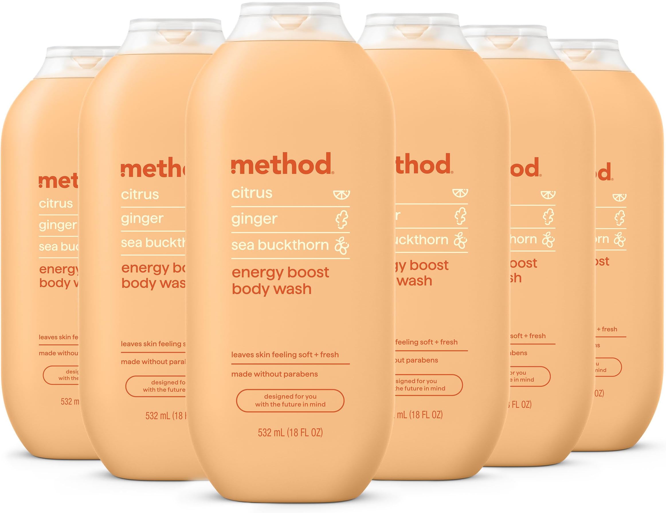 Body Wash, Energy Boost, 18 oz, 6 pack, Packaging May Vary