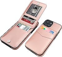 Vista 24 de KIHUWEY Compatible con iPhone 14 Funda Cartera con Soporte para Tarjeta de Crédito, Tapa de Cuero Premium con Cierre Magnético Atril Funda