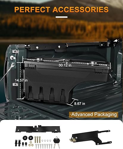 Miniatura 5 de ROADFAR Reemplazo de caja de almacenamiento para caja de camioneta del lado izquierdo del conductor para Ford para F-150 2015-2022 Tapa con