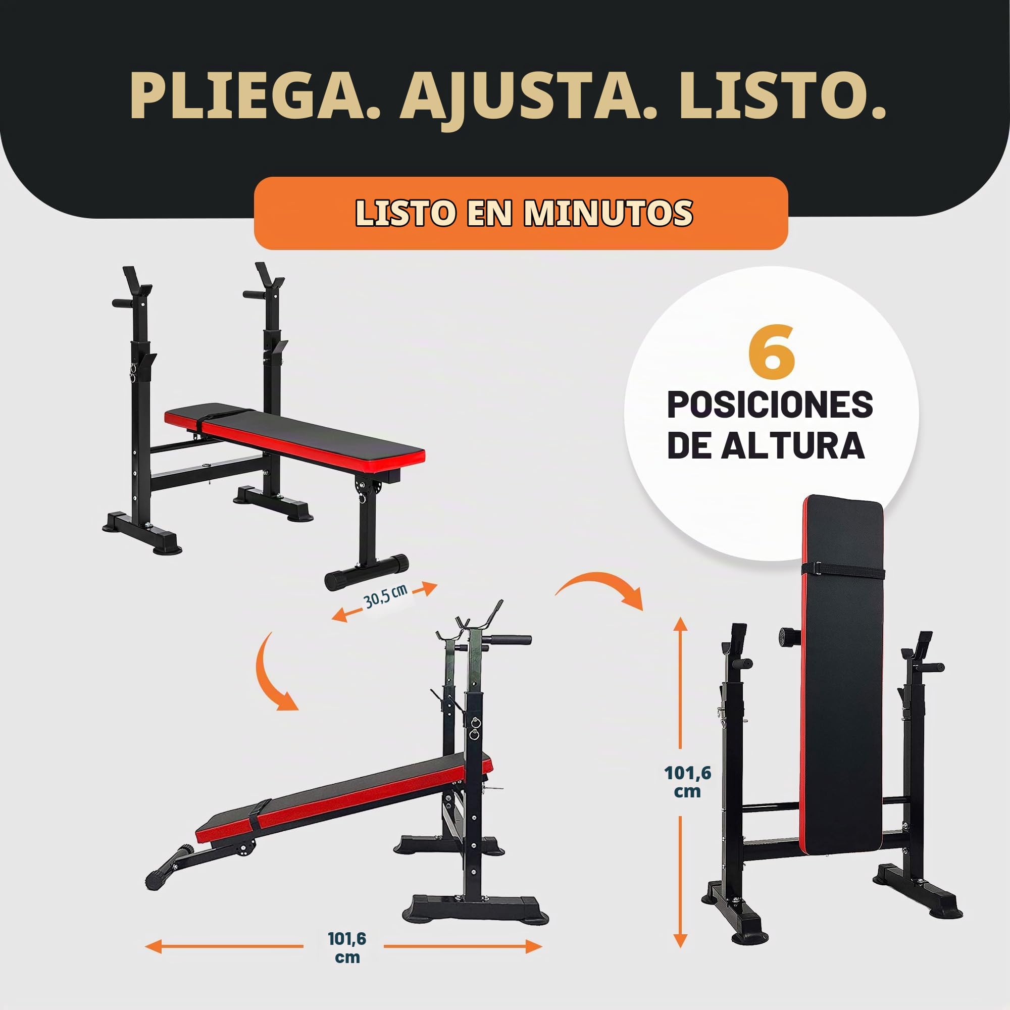 BalanceFrom Banco de entrenamiento multifuncional ajustable olímpico con soporte para sentadillas, extensión de piernas, predicador y almacenamiento de peso