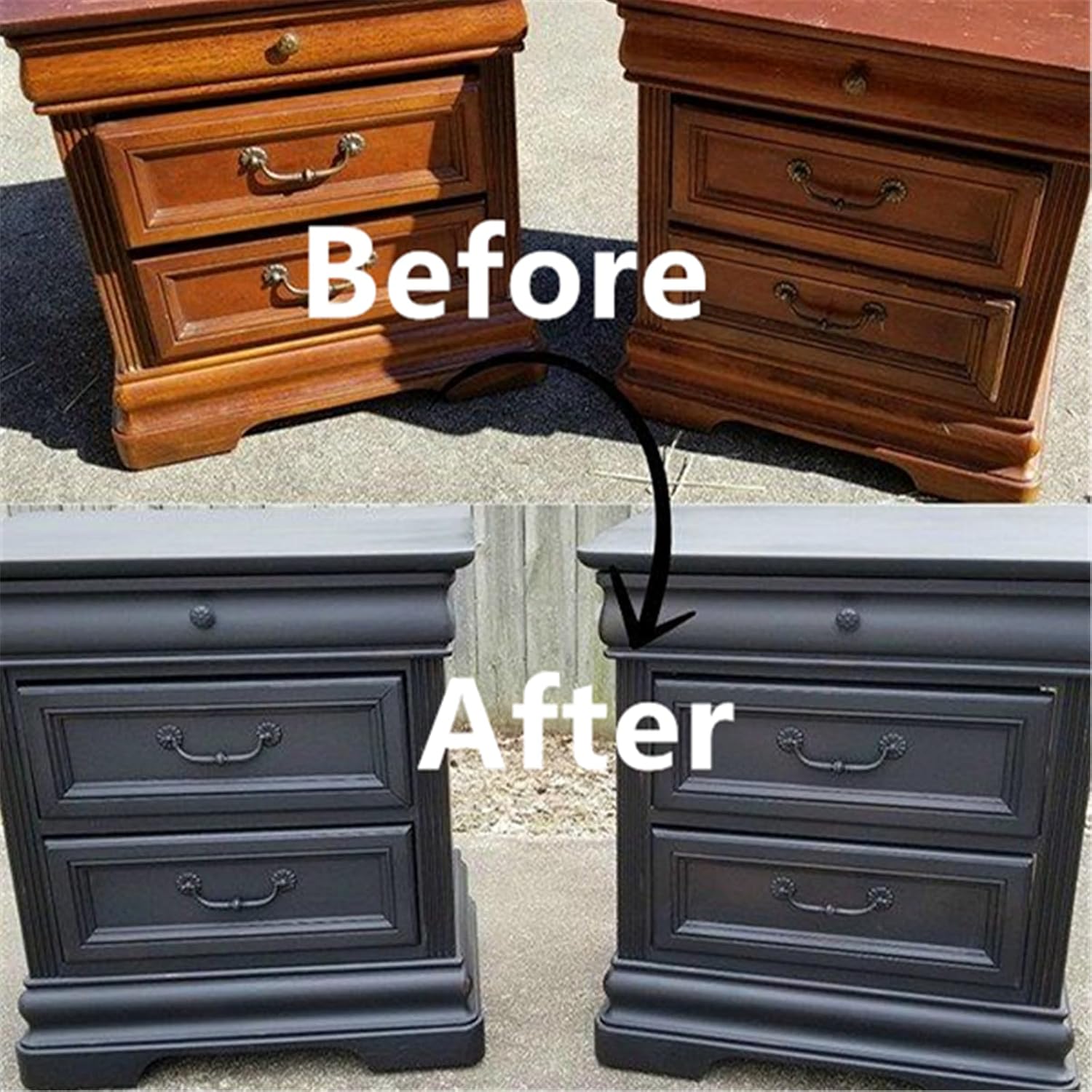 JAJADO 34 ounce Black Chalk Paint Furniture Paint 2 Jars/17oz, No Wax Needed, Non-Toxic Matte Finish Wood Craft Cabinet Paint for Furniture, Home Decor, Metal, Doors