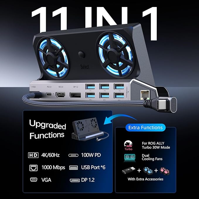 Dock YCE 14 en 1 para Legion Go, ROG Ally, Steam Deck miniatura 2