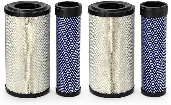 2PCS Outer Inner Air Filter Set P828889 P829333 For Kubota SVL90 SVL90-2 | Air Filter Set For John Deere AT171854 AT171853 Caterpillar 110-6326 110-6331 Case 222421A1 222422A1 Wix 46562 46569