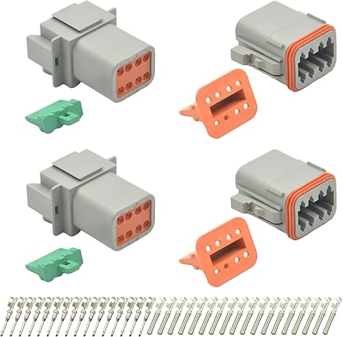 Miniatura 7 de Kit de 215 piezas de conectores Deutsch, conectores DT de 2, 3, 4, 6, 8 y 12 pines, conectores eléctricos impermeables IP67 con 75 pares de