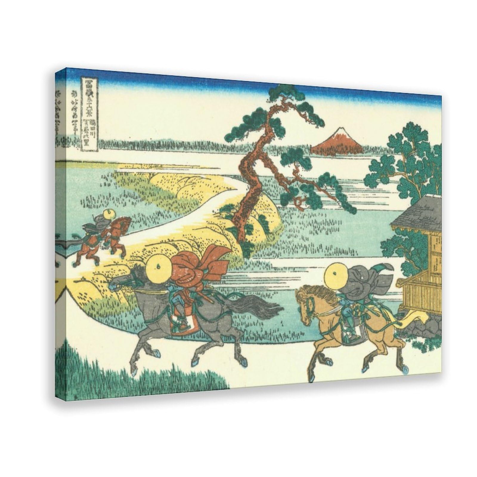 WCYB The Village of Sekiya on The Sumida River by Katsushika Hokusai Ukiyo-e Prints Posters Canvas Deco Paintings Wall Art For Office Frame 24" L X 36" W