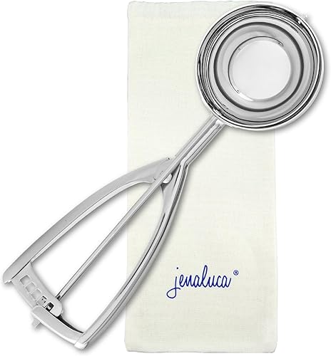 Jenaluca Cuchara para helado188, deacero inoxidable, elegante, Plateado