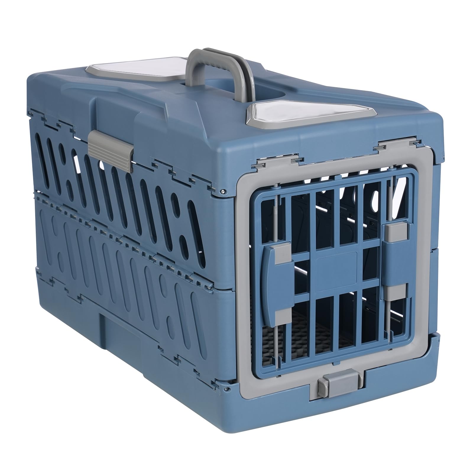 Trasportino gatto grande, pieghevole, con imbottitura in rete antiscivolo, per cani e gatti, colore: blu