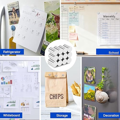 Miniatura 43 de Imanes para refrigerador, 50 unidades, redondos y pequeños, de neodimio de 0.39 x 0.12 pulgadas, para pizarra blanca, manualidades, bricolaje