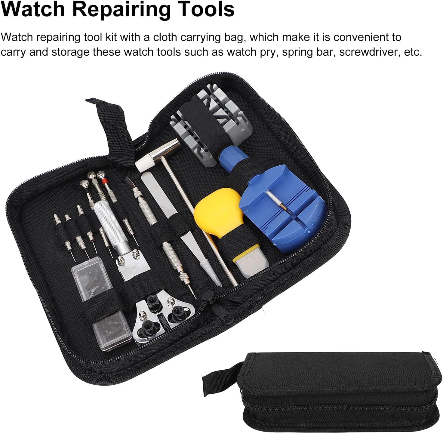 Kit de reparación de Relojes de 14 Piezas para Reparar y reemplazar la batería del Reloj, Kit de Herramientas de reemplazo de batería de Reloj con Bolsa de Transporte de