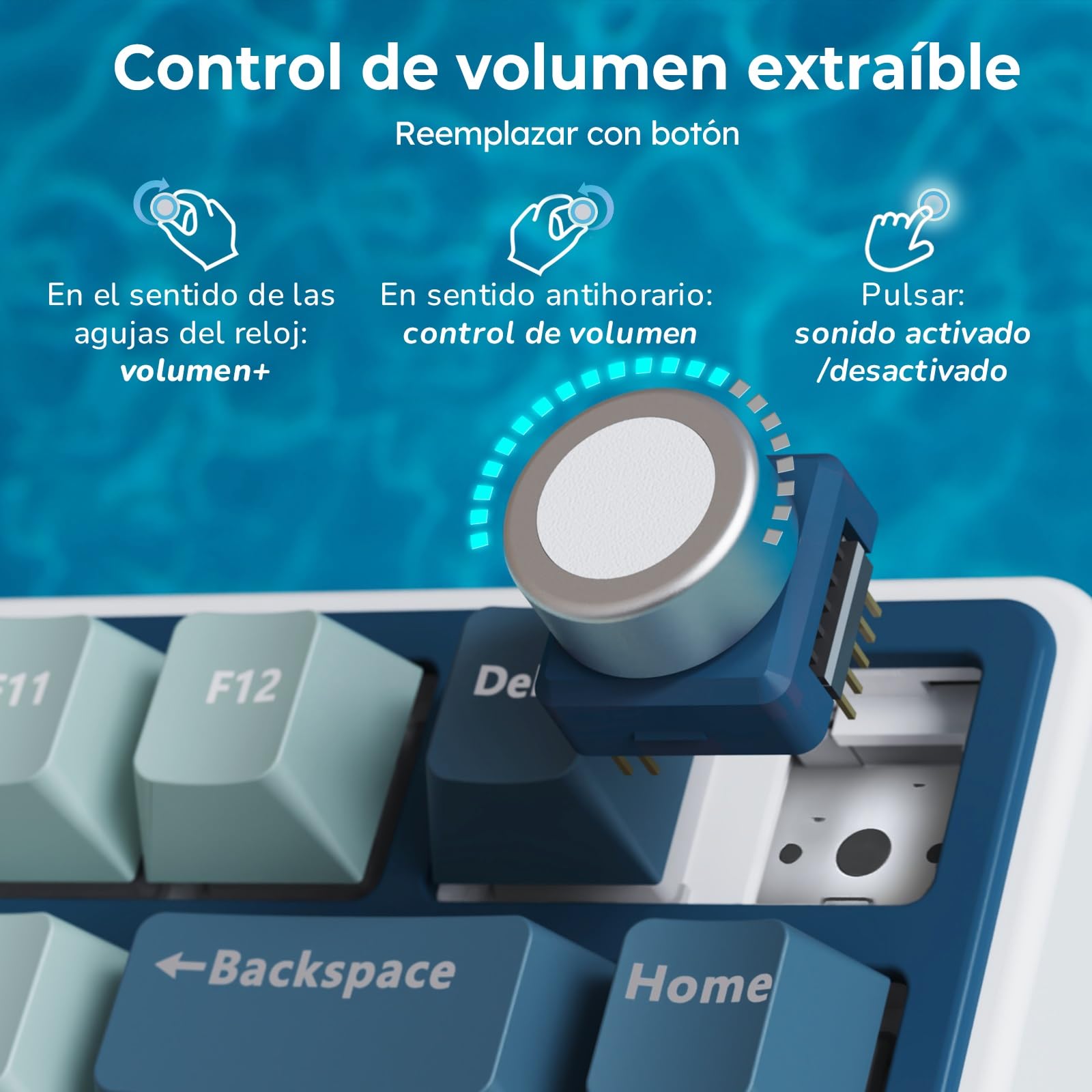 RK ROYAL KLUDGE R75 Teclado Mecánico Inalámbrico, 75% Gasket Bluetooth/2.4G/USB-C, Versión US Teclado Gaming con Teclas PBT, Knob Control, Retroiluminación RGB, Hot-Swap (Interruptor Cremas)