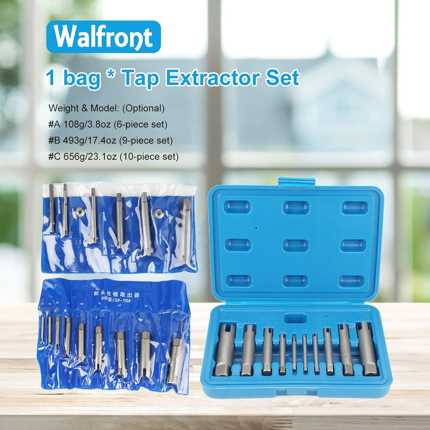 10 Pcs Tap Extractor Set, High Speed Steel Broken Head Screw Remover Tool, 3 Types Multisize Screw Remover with Organized Case for Industrial Automotive Repair