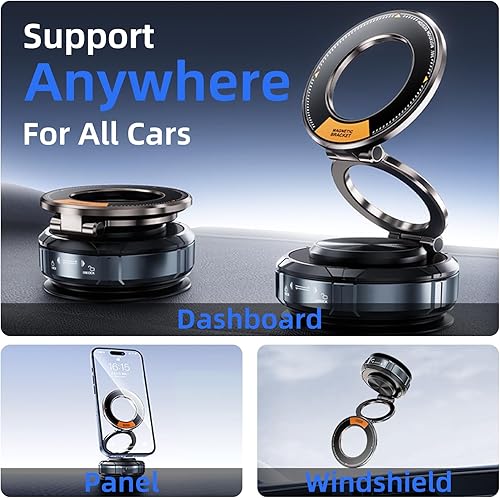 Miniatura 7 de Soporte de teléfono para automóvil Magsafe 78 libras de succión más fuerte y 2800 gf de vacío magnético más fuerte Soporte de teléfono de coche