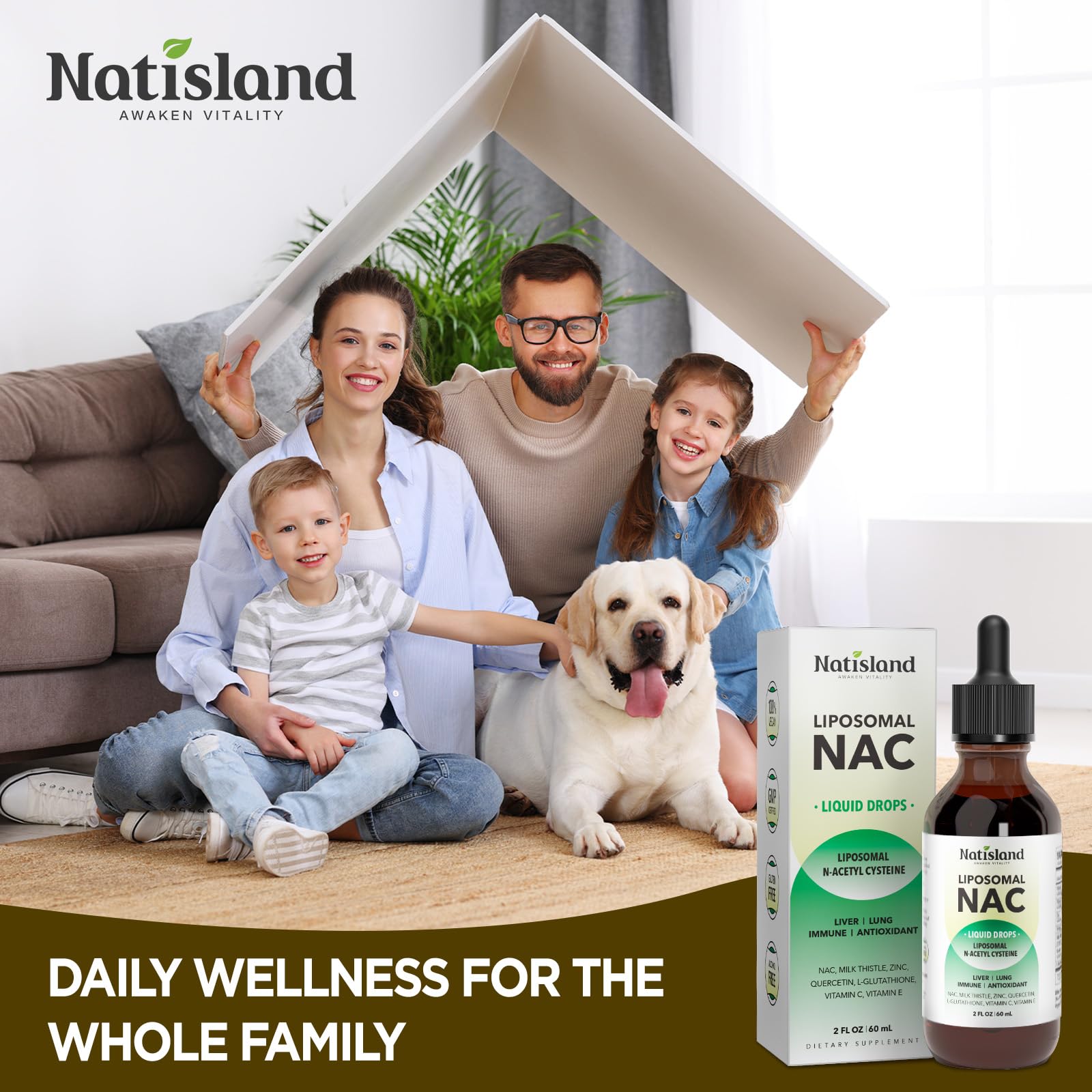 Liposomal Liquid NAC Drops, NAC Supplement N-Acetyl Cysteine, NAC 600 mg with Milk Thistle & Quercetin for Adults & Kids, Liver & Lung, Immune & Antioxidant Support, Skin & Cellular Health, 2 Fl Oz — Amazon image 3