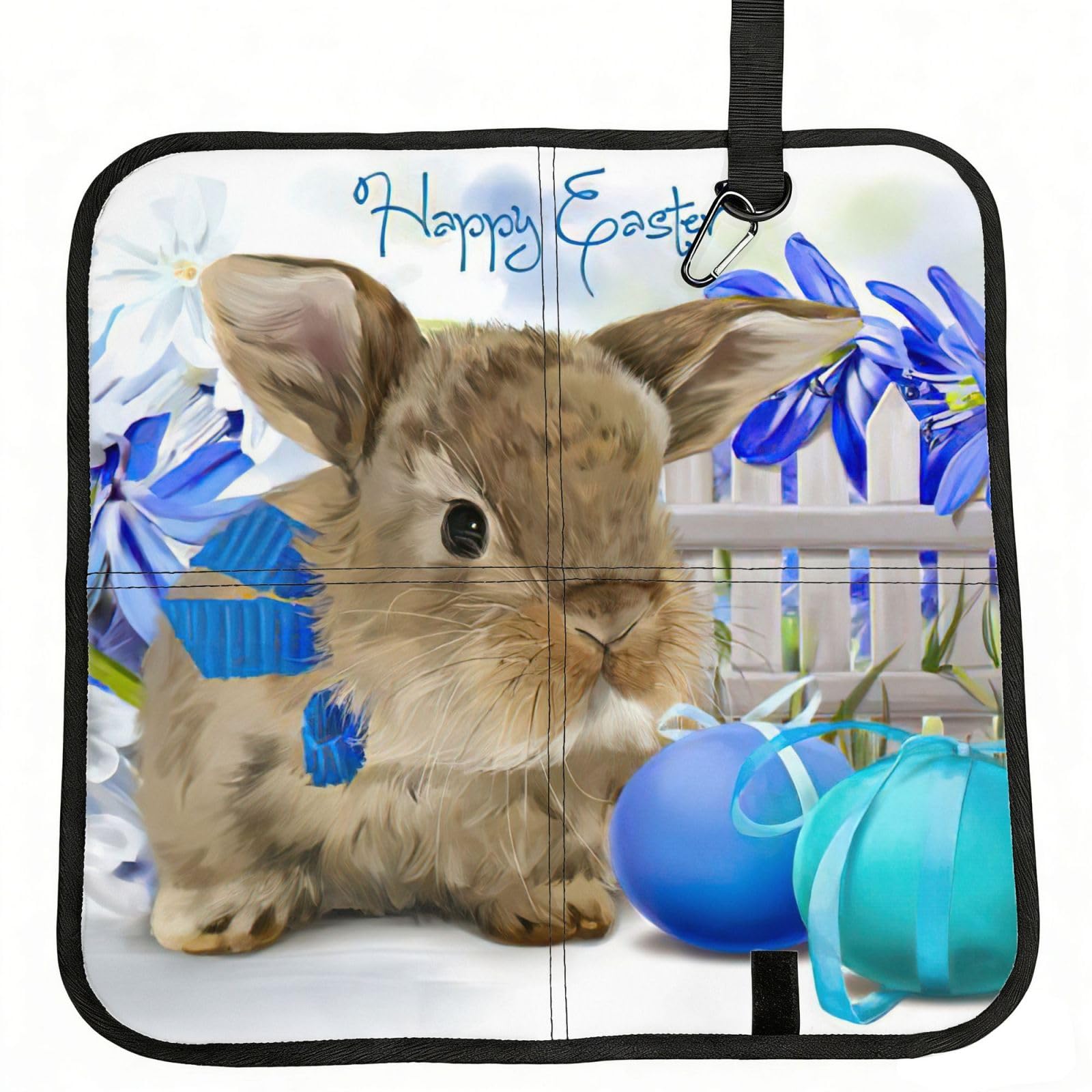 bghdfa Cute Easter Eggs Rabbit Print Outdoor Sitting Mat Waterproof Oxford Cloth Seat Cushion Folding Foam Camping Seat For Picnic
