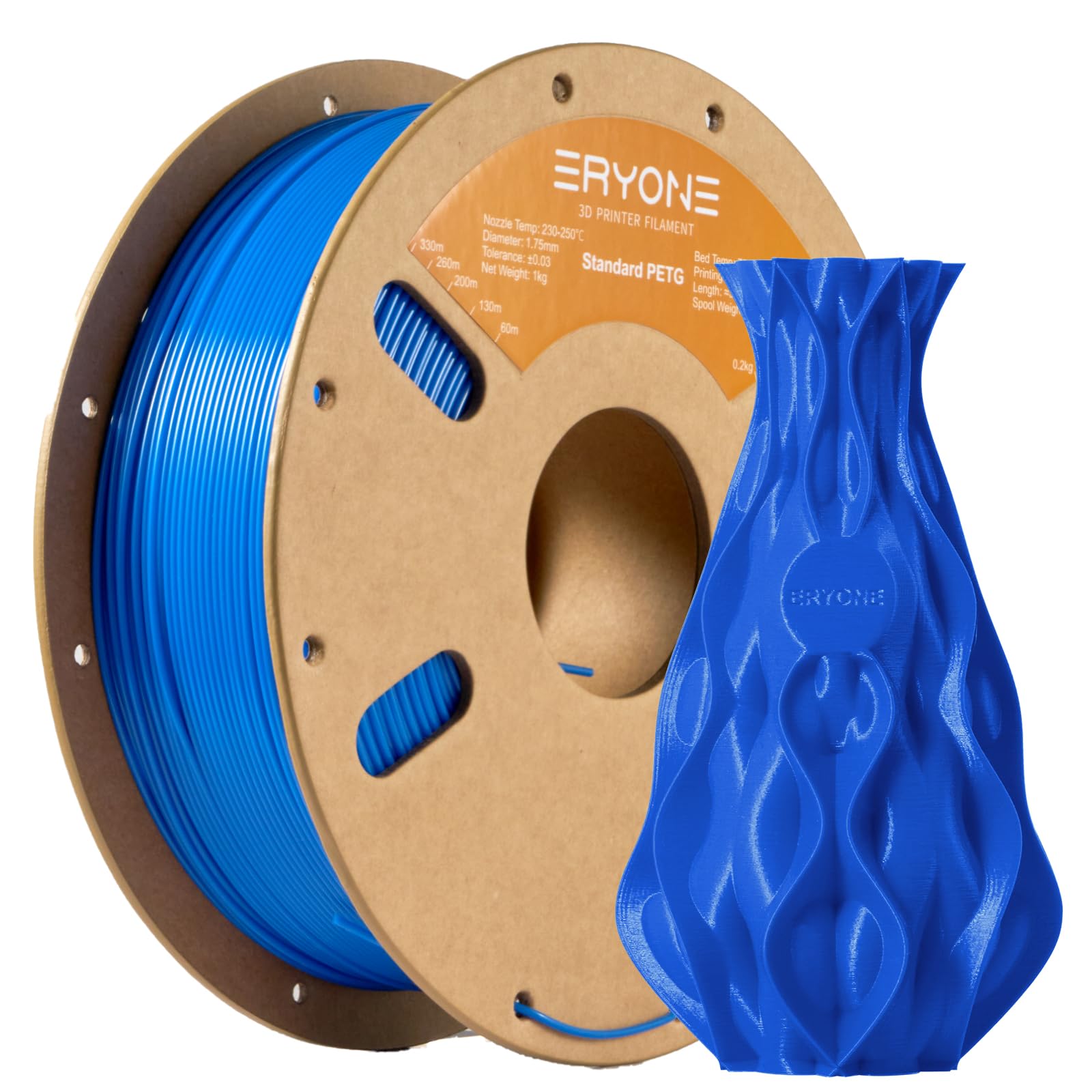 ERYONE PETG Filament 1.75mm, Filament PETG for 3D Printer 1KG, +/-0.03mm, Blue