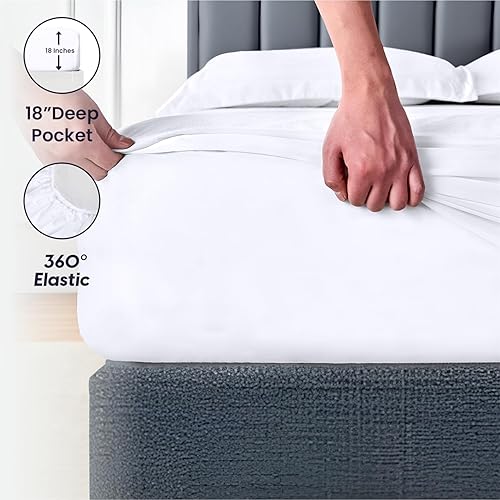 Miniatura 6 de SGI bedding Juego de sábanas de algodón egipcio de 4 piezas XL (84 pulgadas de ancho x 144 pulgadas de largo), 1000 hilos, bolsillo profundo de 18