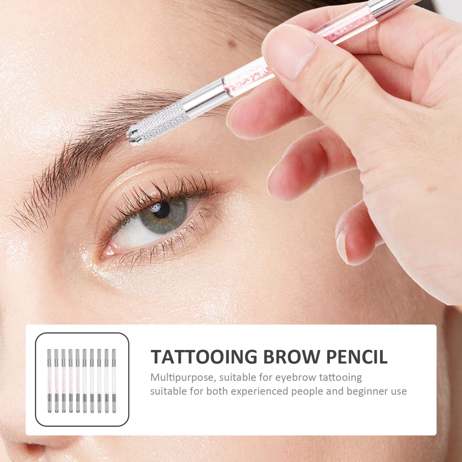 10 Stück Microblading Stift mit Zwei Enden für Augenbrauen Tattoo