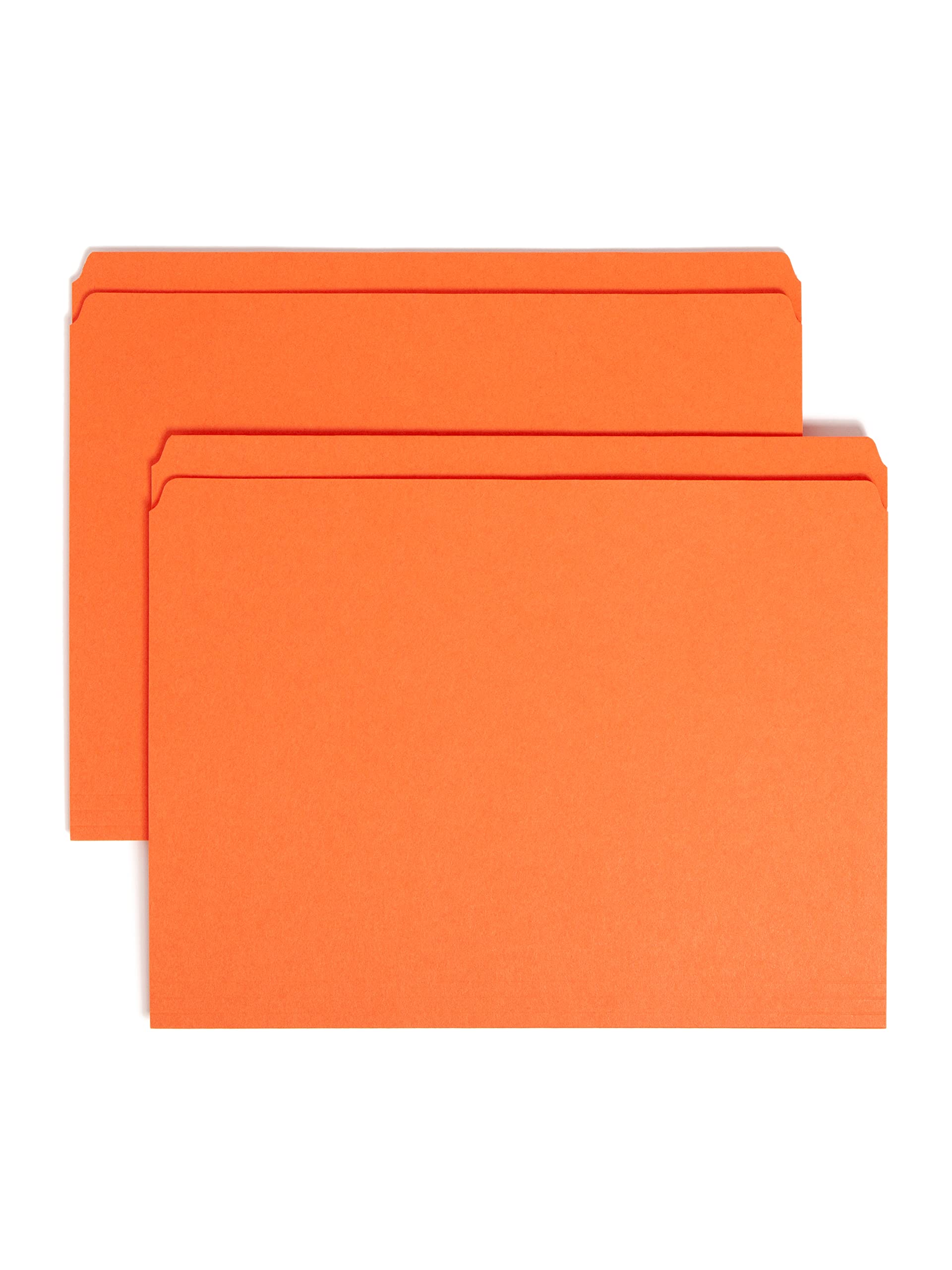 Smead File Folder, Reinforced Straight-Cut Tab, Letter Size, Orange, 100 per Box (12510)