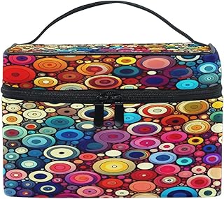 Abstract Circles Colorful Travel Cosmetic Bag...