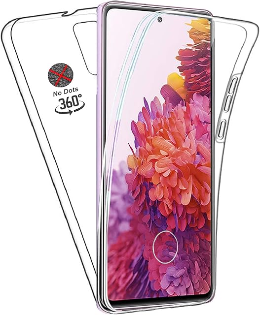 DN-Technology Galaxy S20 FE Case, For Samsung S20 FE Case, Front & Back, Phone Case, 360° Bumper Clear Transparent Silicone TPU + Hard Back PC, Screen Protector 2 in 1 Case For Samsung Galaxy S20 FE