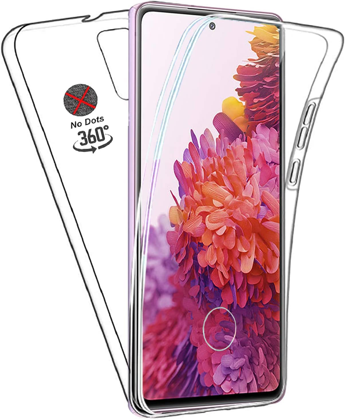 DN-Technology Galaxy S20 FE Case, For Samsung S20 FE Case, Front & Back, Phone Case, 360° Bumper Clear Transparent Silicone TPU + Hard Back PC, Screen Protector 2 in 1 Case For Samsung Galaxy S20 FE