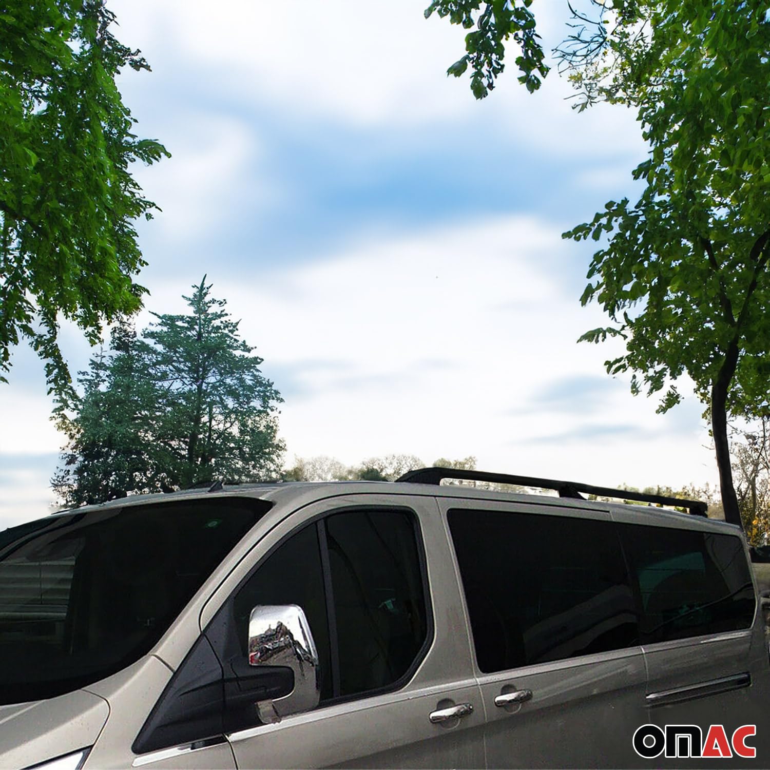 Alu Dachreling kompatibel mit Ford Transit Tourneo Custom 2012-2024 Kurzer ABE Schwarz