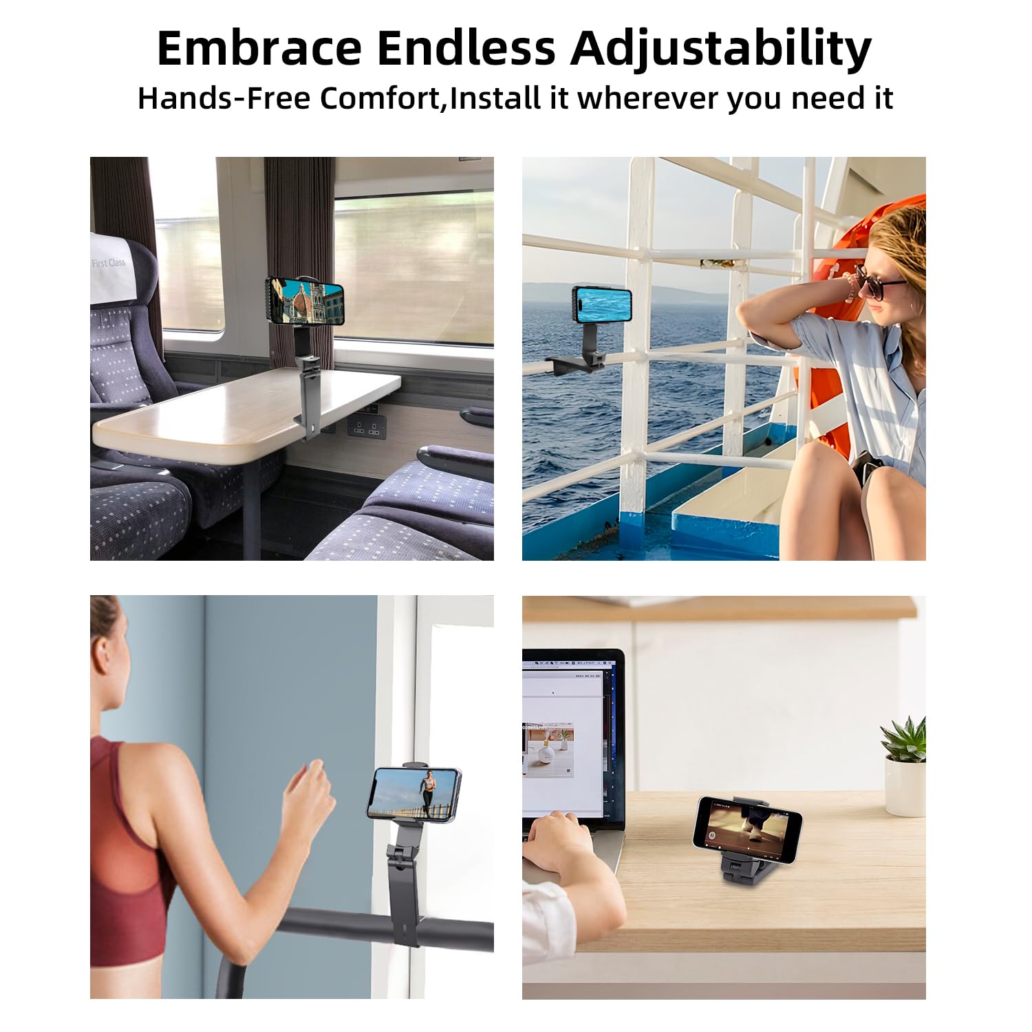 Support Téléphone Pliable Aluminium - Rotation 360°, Angle Réglable, Pour Maison, Bureau, Voyage