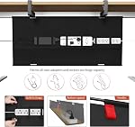 Univivi No Drill Cable Management Tray Under Desk,36" Cord Organizer,Clamp-on/Screw Mount Desk Cable Management,Hidden Storage Computer Wire for Office,Home,Premium Fabric Cable Management Tray
