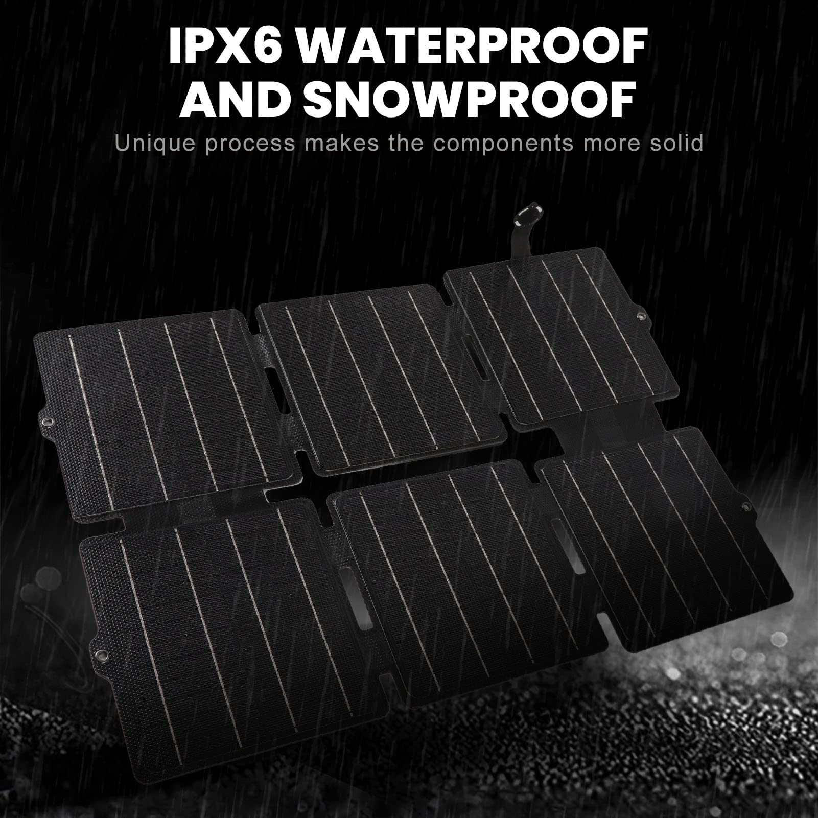 Hyuduo Panel Solar de Bricolaje, Panel Solar Portátil Monocristalino de 30 W, Plegable IPX6 a Prueba de Agua con Doble Salida USB y CC para Luces Solares de Pared, Manualidades, Uso en el Hogar y la