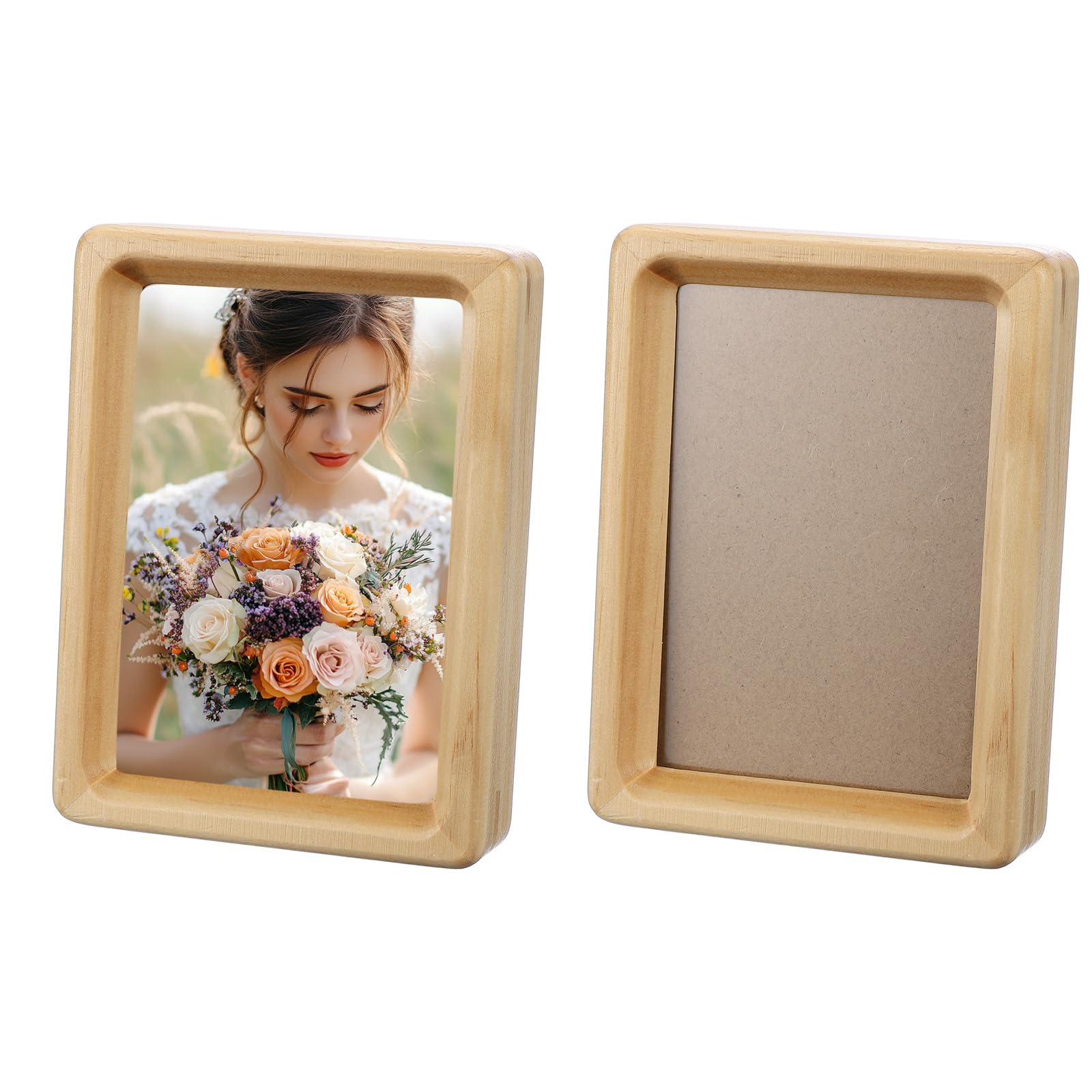 Mini cadre en bois avec passe-partout 10x13cm lot de 2 pour affichage mural chic