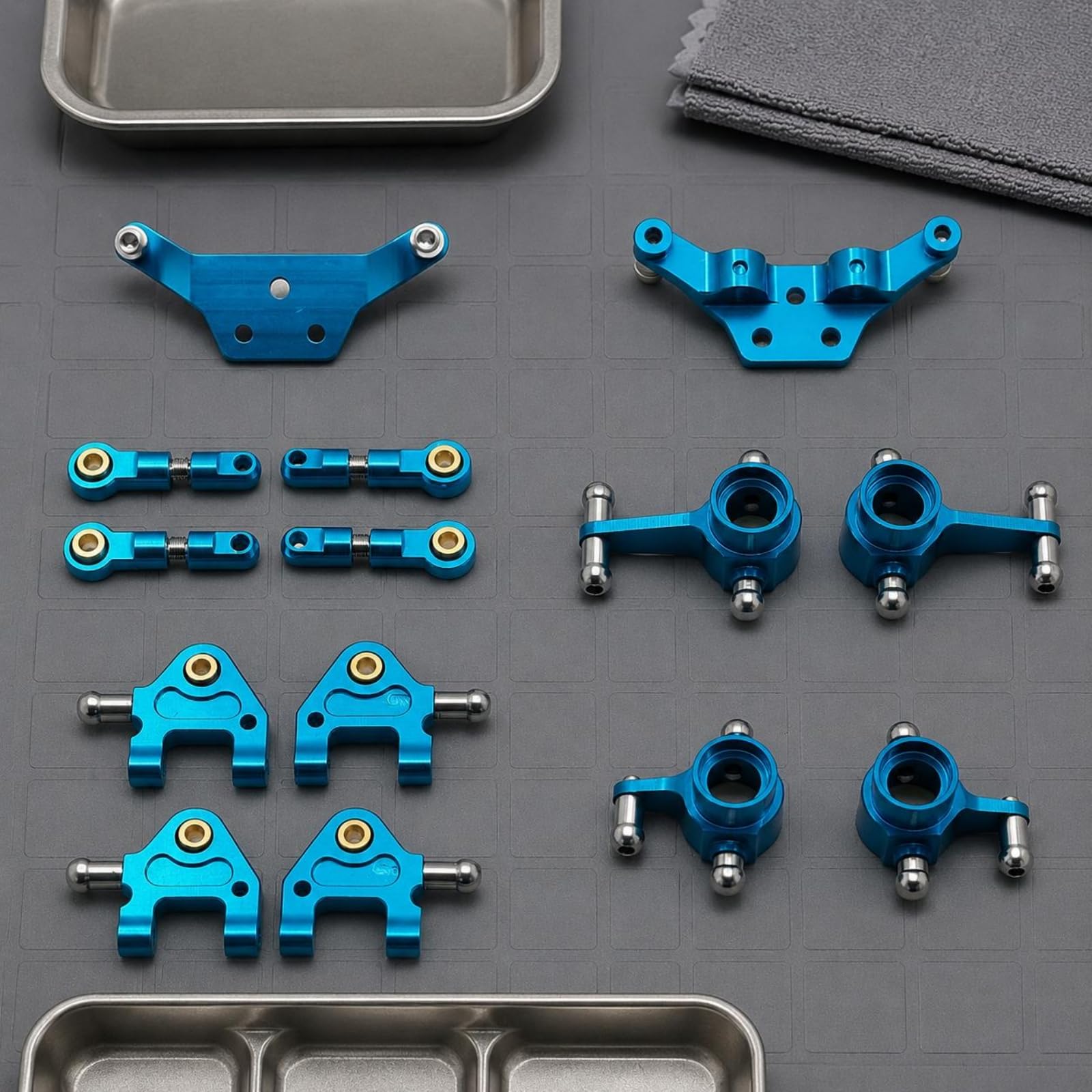 Veicolo in Lega Kit Componenti Rc Auto Sterzo Ammortizzatori Alluminio Anodizzato Aspetto Meccanico Montaggio Accurato Compatibile 1 28 Adatta per