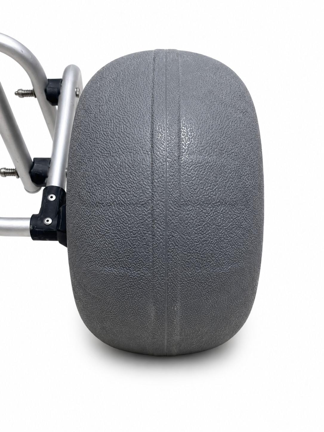 Balloon Wheel, Ruota Pneumatica in Gomma Grigia con Cerchio in Plastica Nera, per Carrelli da Spiaggia e Giardino