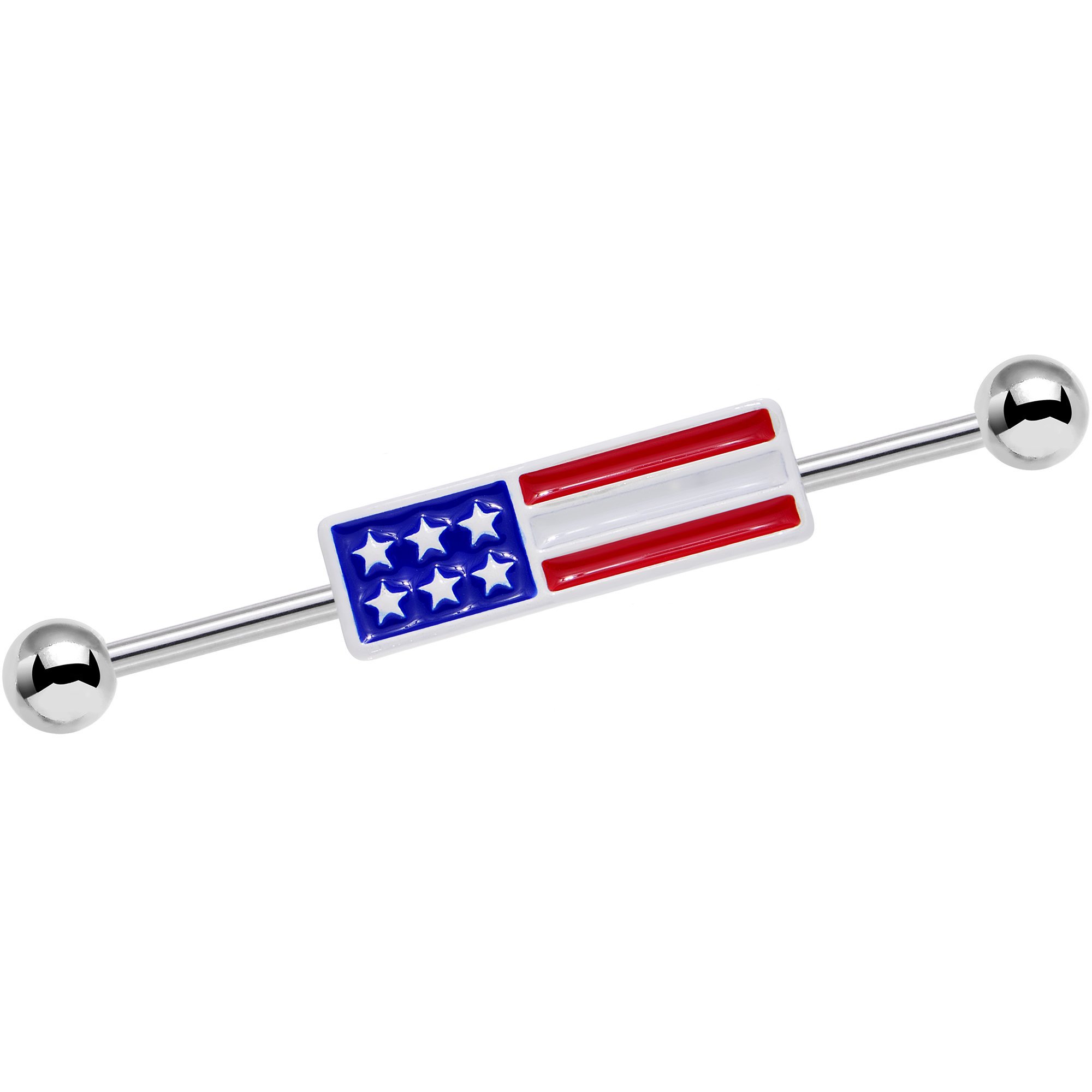 Body CandyUSA All Day American Flag Helix Earring Industrial Barbell Piercing 14 Gauge 38mm