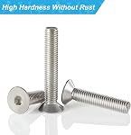 M6 x 60mm 65mm 70mm 75mm 80mm Flat Head Hex Socket Cap Screws Countersunk Bolts, Stainless Steel 304, Metric Allen Hex Drive, Bright Finish, Fully Threaded, Assortment Kit 25PCS