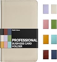 Vista 24 de Sooez Organizador profesional de cuero para libros de tarjetas de visita, folleto de tarjetas de crédito de capacidad para 240 unidades, soporte