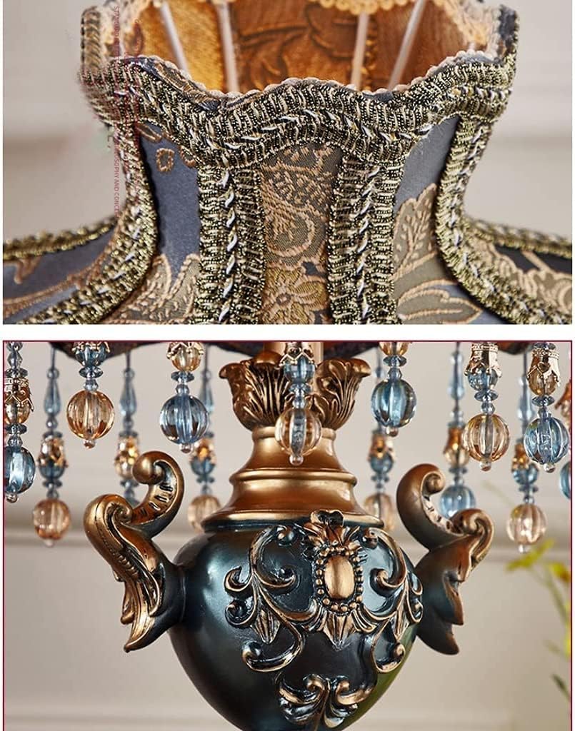 Lampa Stołowa Lampa Stołowa Z Żywicy Lampka Nocna Handwork Tkaniny Abażur Tassel Biurko Włącznik Światła Biurkowa Do Domowego(30cm*55cm)