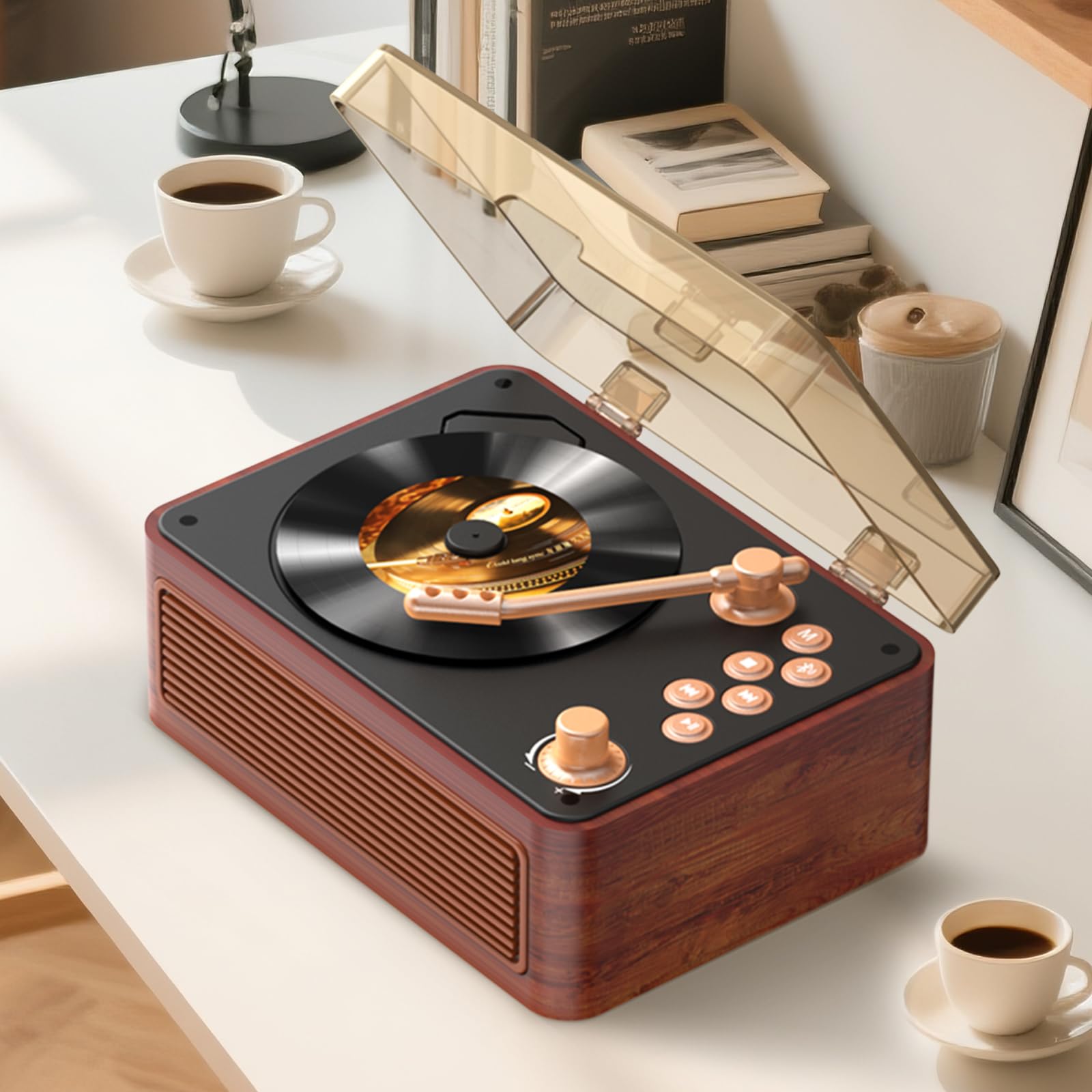 Amazon.co.jp: Gueray CDプレーヤー レトロ Bluetooth受信＆送信 HiFI