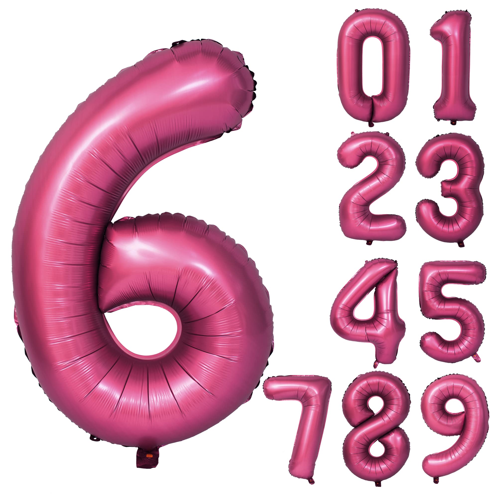 Red 0 balloon 40 Inch Giant Helium Foil Number 0 to 9 Red Balloon Birthday Wedding Party Digital Decorations (Number 0) — view 175