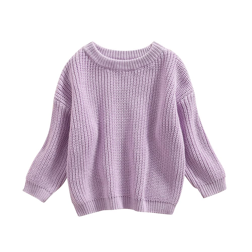 Afunbaby Suéter de punto para bebé niña y niño, sudadera cálida con cuello redondo y manga larga para bebés y niños pequeños