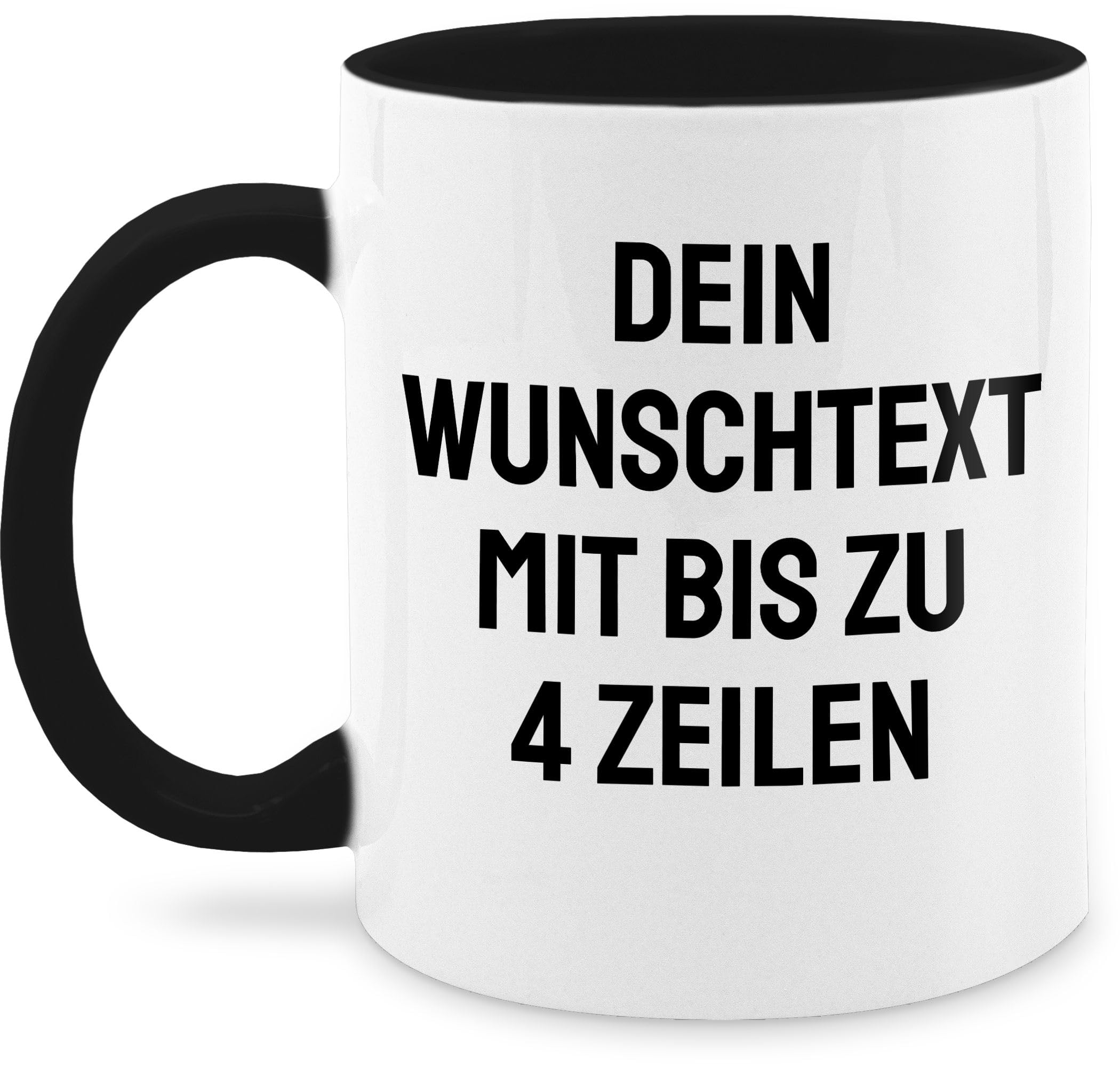 Tasse Tassen 325ml - Aufdruck selbst gestalten - Wunschtext I Eigener Text I Personalisierter Text I Custom Text - 325 ml - Schwarz - namenstassen paartassen personalisierte name glühweintassen