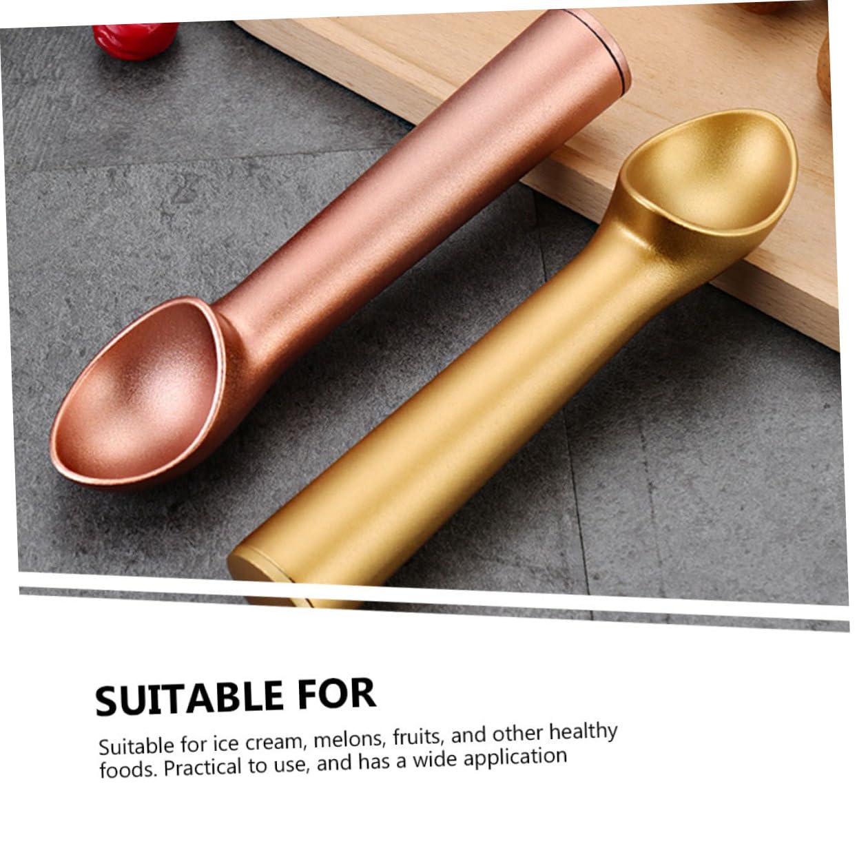 Zerodeko 4 Pièces Cuillères à Glace Alliage Aluminium Cuillères à Dessert Adaptées aux Glaces Fruits et Aliments Surface Lisse et Confortable
