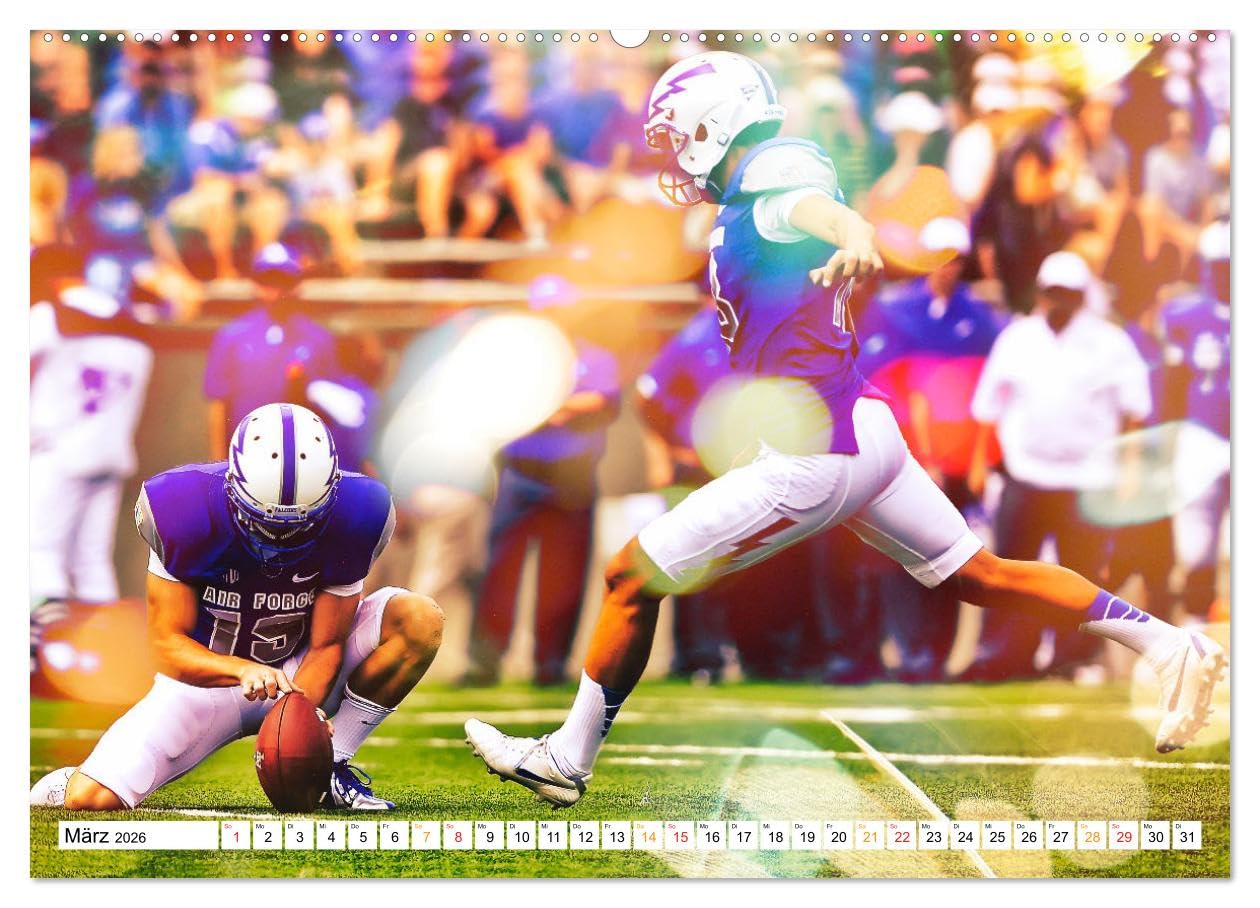 American Football - Power (hochwertiger Premium Wandkalender 2026 DIN A2 quer), Kunstdruck in Hochglanz: American Football, Teamsport der Extra-Klasse ... Kraft und Taktik. (CALVENDO Sport)
