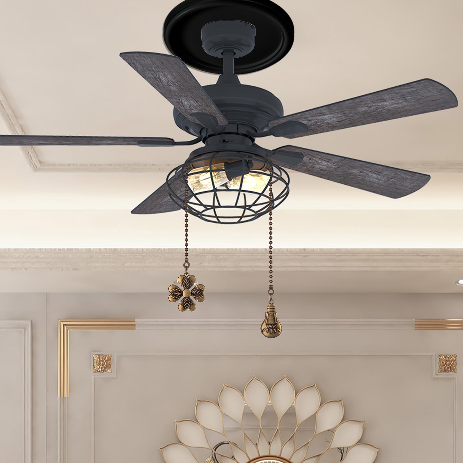 Black Ceiling Medallion - Light Fixture Cover -7